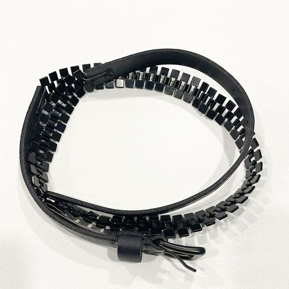 Fossil Genuine Leather Lucite Link Belt Black Small Women‎ - Picture 2 of 7